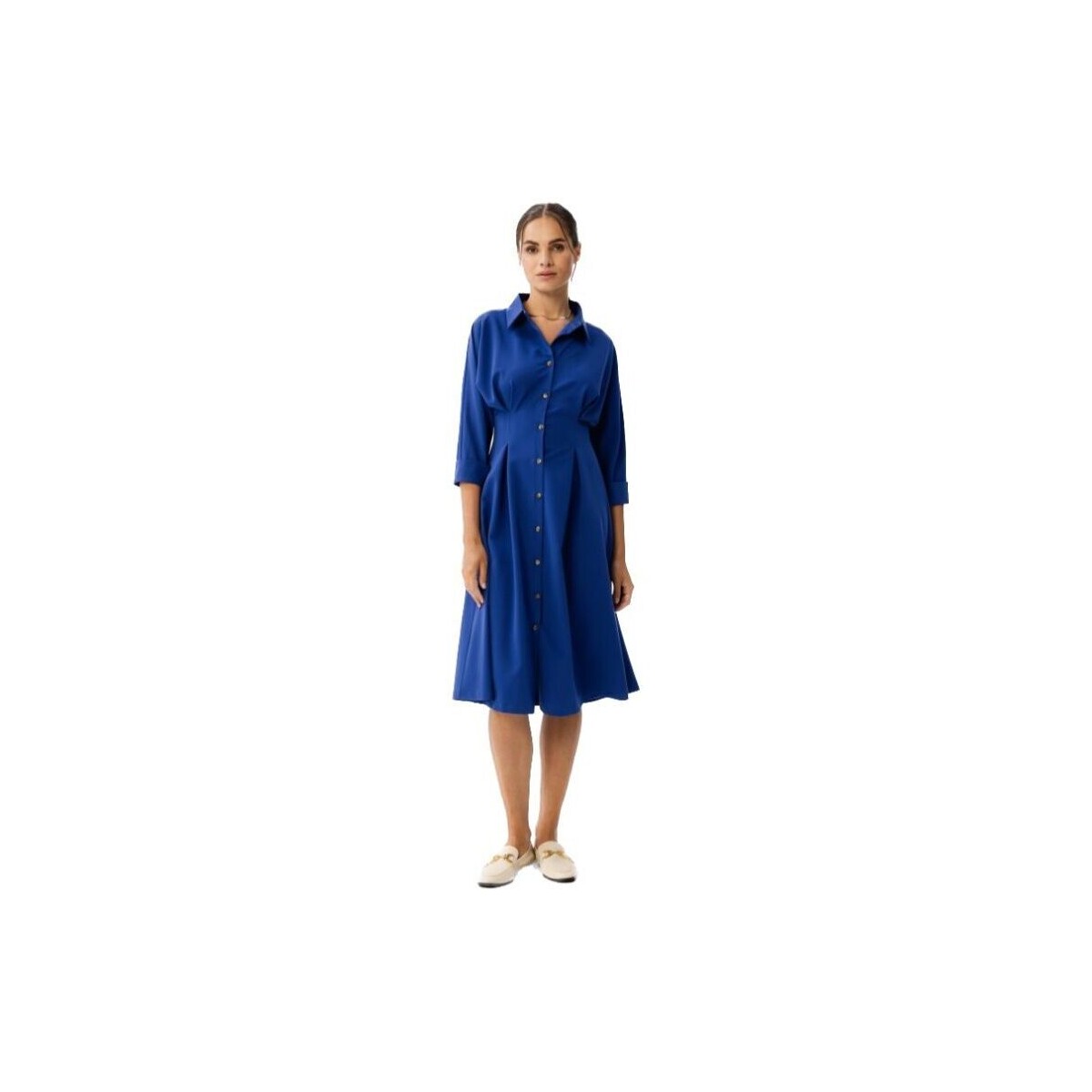 Textil Ženy Krátké šaty Stylove Dámské košilové šaty Camedes S351 chrpově modrá Tmavě modrá