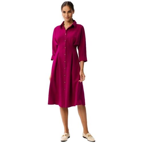 Textil Ženy Krátké šaty Stylove Dámské košilové šaty Camedes S351 švestková Fialová