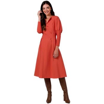 Bewear Krátké šaty Dámské volnočasové šaty Nanel B273 cihlově červená - Červená