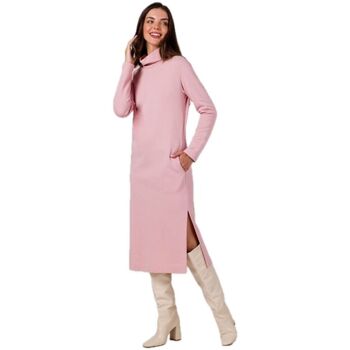Bewear Krátké šaty Dámské svetrové šaty Kyres B274 pudrová růžová - Růžová