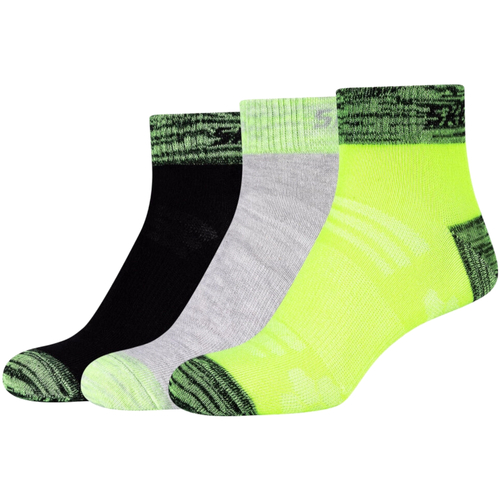 Spodní prádlo Chlapecké Sportovní ponožky  Skechers 3PPK Boys Mesh Ventilation Quarter Socks Žlutá