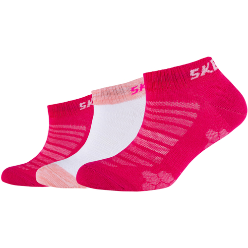 Spodní prádlo Dívčí Sportovní ponožky  Skechers 3PPK Girls Mesh Ventilation Socks Růžová