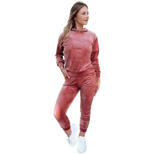 Textil Ženy Teplákové soupravy D Street Dámská souprava Vogue Velour růžová Růžová