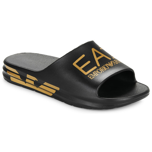 Boty pantofle Emporio Armani EA7 CRUSHER DISTANCE SLIDE Černá / Zlatá