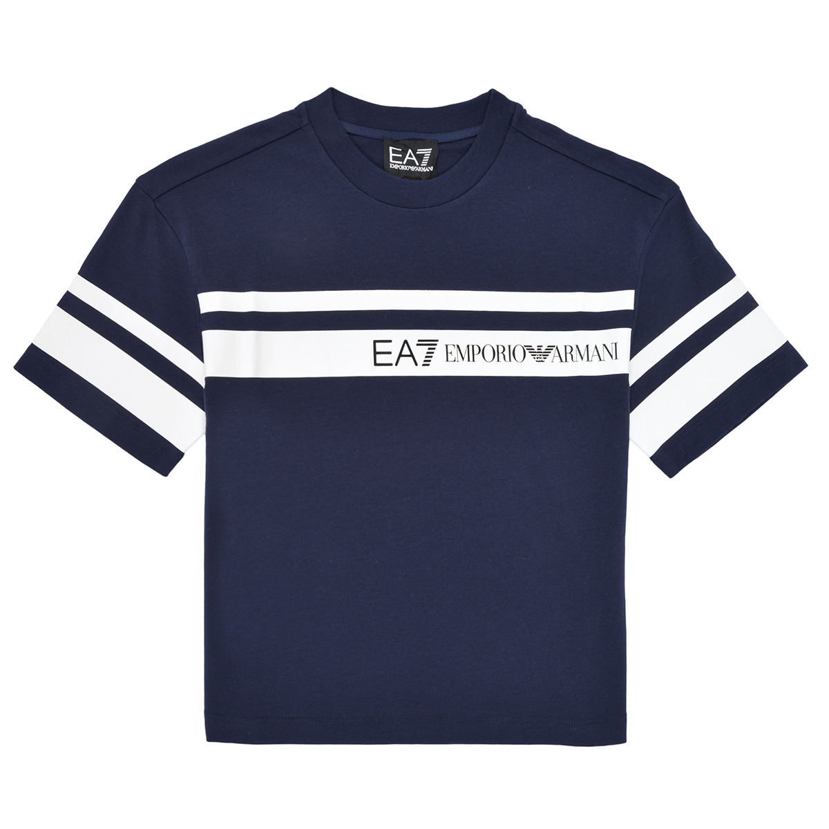 Textil Chlapecké Trička s krátkým rukávem Emporio Armani EA7 TSHIRT 3DBT58 Tmavě modrá / Bílá