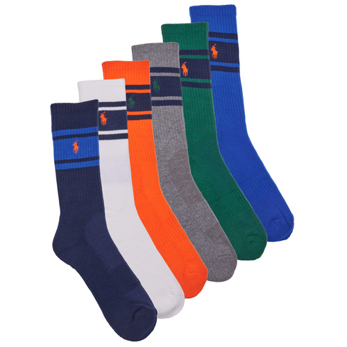 Doplňky  Sportovní ponožky  Polo Ralph Lauren 6 PACK SPORT CREW-STRIPES-CREW SOCK-6 PACK           