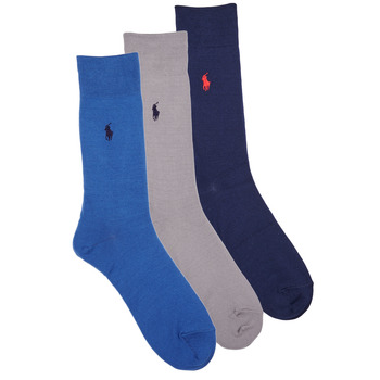 Doplňky  Ponožky Polo Ralph Lauren 84023PK-MERC 3PK-CREW SOCK-3 PACK Tmavě modrá / Šedá / Modrá