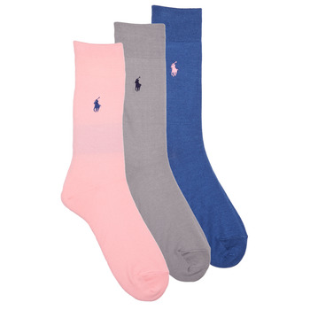 Doplňky  Ponožky Polo Ralph Lauren 84023PK-MERC 3PK-CREW SOCK-3 PACK Tmavě modrá / Šedá / Růžová