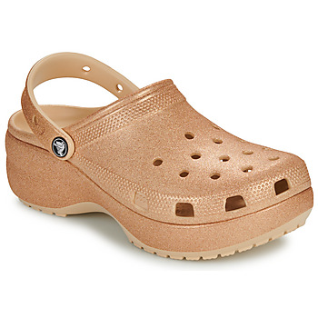 Crocs Pantofle Classic Platform Glitter ClogW - Béžová