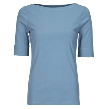 Textil Ženy Trička s krátkým rukávem Lauren Ralph Lauren JUDY-ELBOW SLEEVE-KNIT Modrá