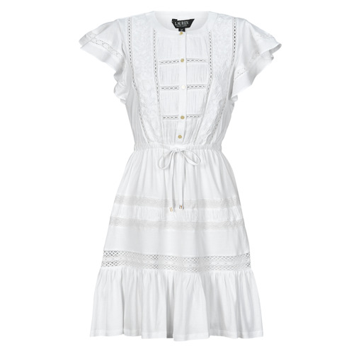 Textil Ženy Krátké šaty Lauren Ralph Lauren TANVEITTE-SHORT SLEEVE-DAY DRESS Bílá