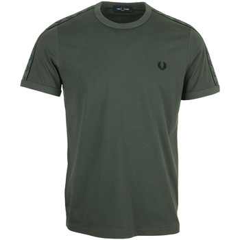 Textil Muži Trička s krátkým rukávem Fred Perry Contrast Tape Ringer T-Shirt Zelená