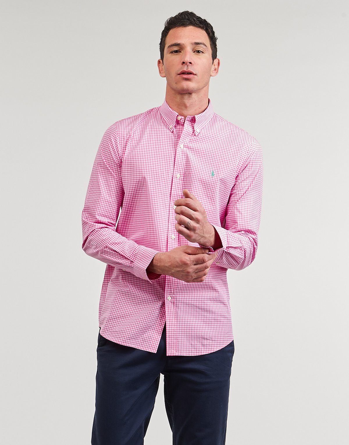 Textil Muži Košile s dlouhymi rukávy Polo Ralph Lauren CHEMISE AJUSTEE SLIM FIT EN POPELINE RAYE Růžová