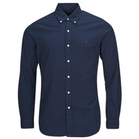Textil Muži Košile s dlouhymi rukávy Polo Ralph Lauren CHEMISE COUPE DROITE EN SEERSUCKER Modrá