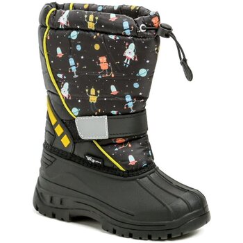 Boty Chlapecké Zimní boty Wojtylko Z24102C černo žluté dětské sněhule Černá