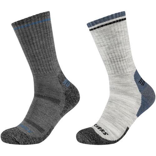 Spodní prádlo Muži Sportovní ponožky  Skechers 2PPK Men Trail Wool Socks Šedá