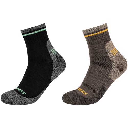 Spodní prádlo Muži Sportovní ponožky  Skechers 2PPK Men Trail Wool Quarter Socks Šedá
