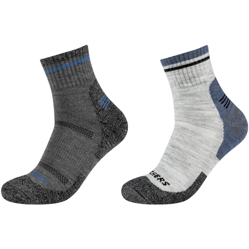 Spodní prádlo Muži Sportovní ponožky  Skechers 2PPK Men Trail Wool Quarter Socks Šedá
