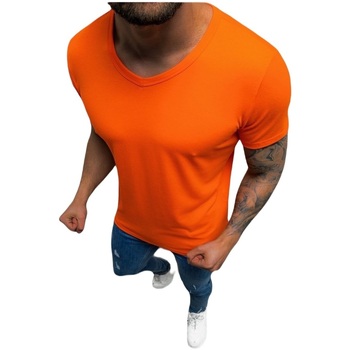 Textil Muži Trička s krátkým rukávem Ozonee Pánské tričko Kajetán oranžová Oranžová
