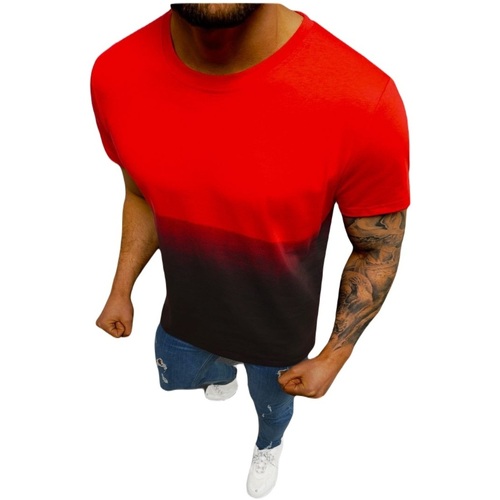 Textil Muži Trička s krátkým rukávem Ozonee Pánské tričko Jorika červená Červená