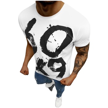 Textil Muži Trička s krátkým rukávem Ozonee Pánské tričko Flitwick bílá Bílá