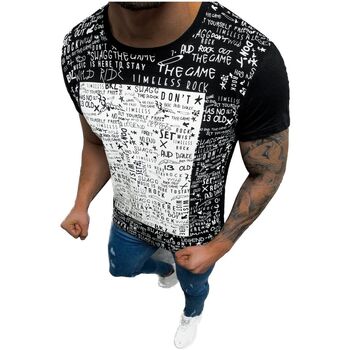 Textil Muži Trička s krátkým rukávem Ozonee Pánské tričko Moly černá Černá