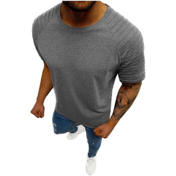Textil Muži Trička s krátkým rukávem Ozonee Pánské tričko Foxglove antracitová Šedá