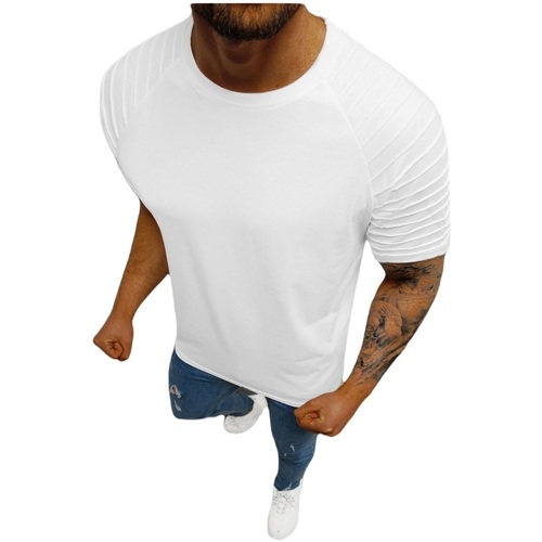 Textil Muži Trička s krátkým rukávem Ozonee Pánské tričko Floo bílá Bílá