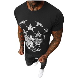 Textil Muži Trička s krátkým rukávem Ozonee Pánské tričko Bouncing černá Černá