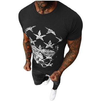 Textil Muži Trička s krátkým rukávem Ozonee Pánské tričko Bouncing černá Černá