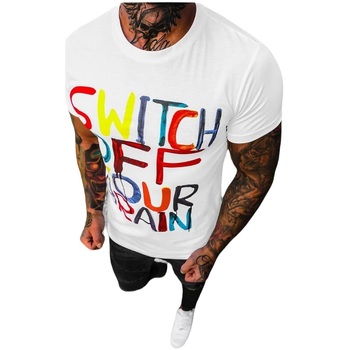Textil Muži Trička s krátkým rukávem Ozonee Pánské tričko Root bílá Bílá