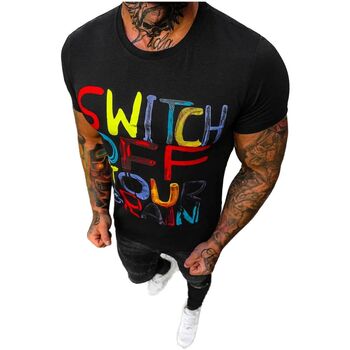 Textil Muži Trička s krátkým rukávem Ozonee Pánské tričko Blood černá Černá