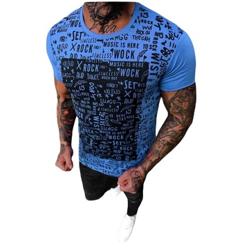 Textil Muži Trička s krátkým rukávem Ozonee Pánské tričko Puffapod modrá Modrá