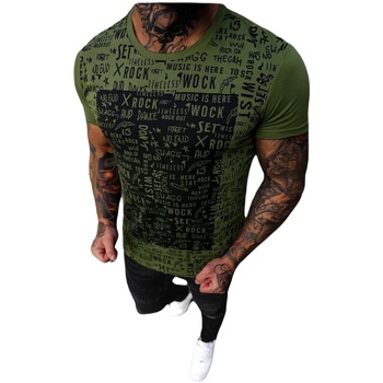 Textil Muži Trička s krátkým rukávem Ozonee Pánské tričko Porritch zelená Zelená