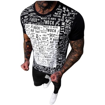 Textil Muži Trička s krátkým rukávem Ozonee Pánské tričko Poison černá Černá