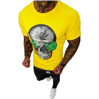 Textil Muži Trička s krátkým rukávem Ozonee Pánské tričko Anjelica žlutá Žlutá