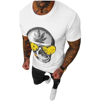 Textil Muži Trička s krátkým rukávem Ozonee Pánské tričko Anjelica bílá Bílá