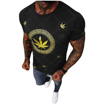 Textil Muži Trička s krátkým rukávem Ozonee Pánské tričko Flux černá Černá