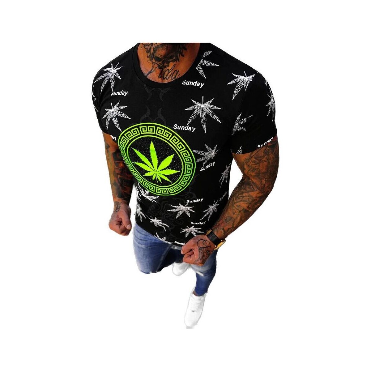 Textil Muži Trička s krátkým rukávem Ozonee Pánské tričko Gees černá Černá
