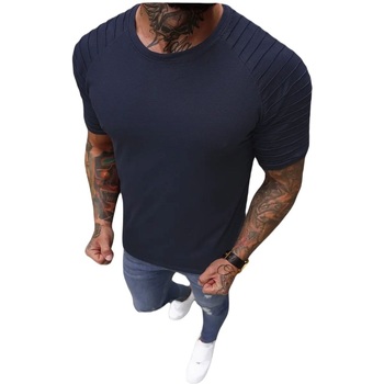 Textil Muži Trička s krátkým rukávem Ozonee Pánské tričko Laris námořnická modrá Tmavě modrá