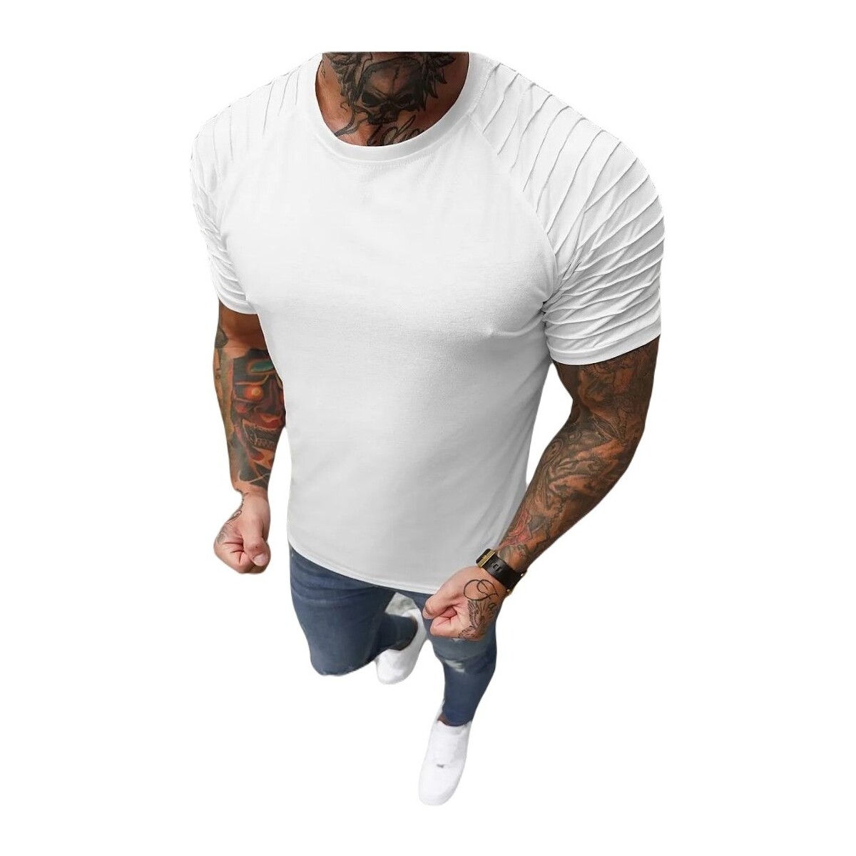 Textil Muži Trička s krátkým rukávem Ozonee Pánské tričko Danielle bílá Bílá