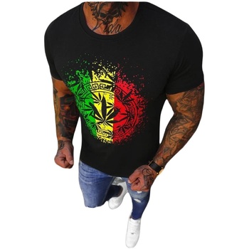 Textil Muži Trička s krátkým rukávem Ozonee Pánské tričko Bee černá Černá