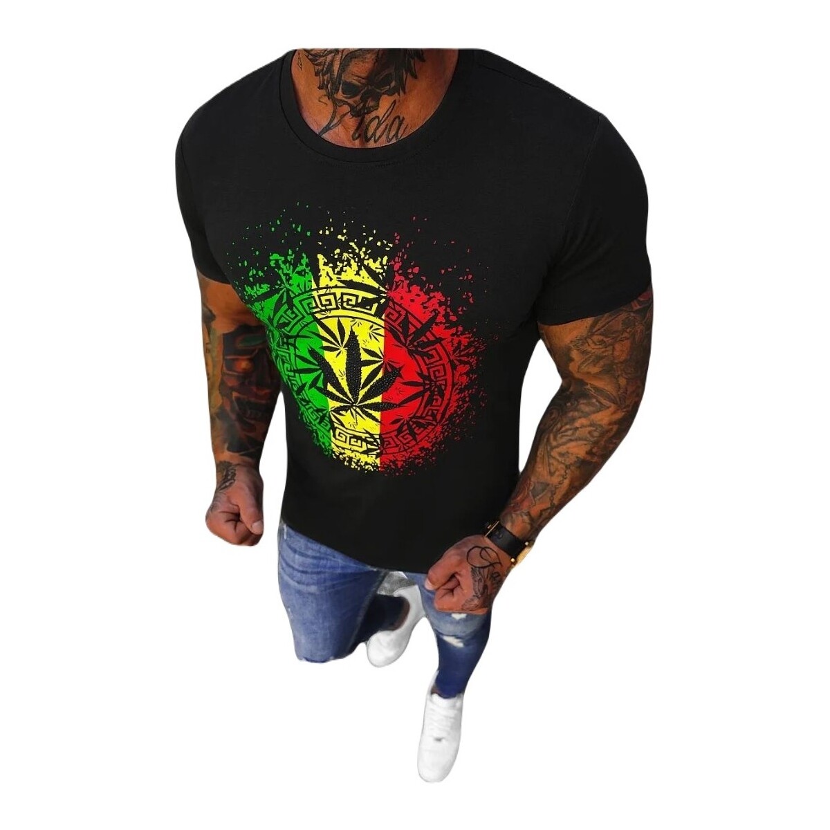 Textil Muži Trička s krátkým rukávem Ozonee Pánské tričko Bee černá Černá