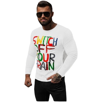 Textil Muži Trička s krátkým rukávem Ozonee Pánské tričko s dlouhým rukávem Firepit bílá Bílá