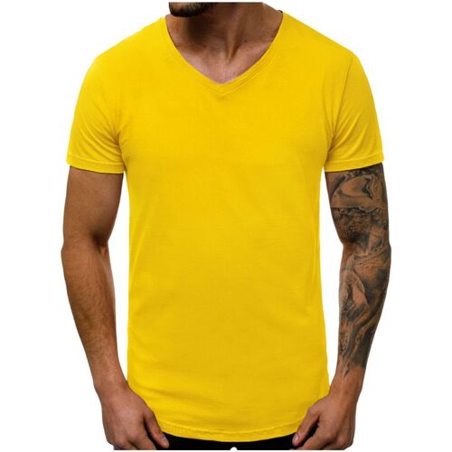 Textil Muži Trička s krátkým rukávem Ozonee Pánské tričko Sarlenuk žlutá Žlutá