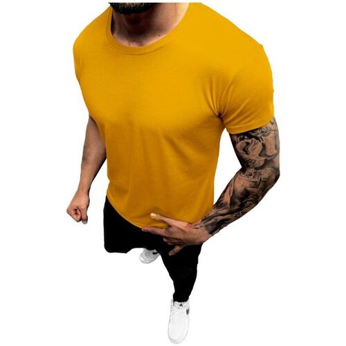 Textil Muži Trička s krátkým rukávem Ozonee Pánské tričko Vom žlutá Žlutá