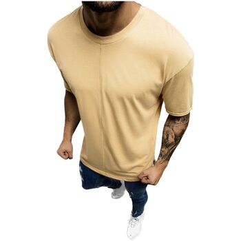 Textil Muži Trička s krátkým rukávem Ozonee Pánské tričko Lily béžová Béžová