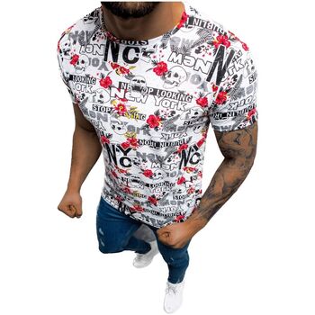 Textil Muži Trička s krátkým rukávem Ozonee Pánské tričko Dotolo barevná Bílá