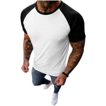 Textil Muži Trička s krátkým rukávem Ozonee Pánské tričko Minds bílá-černá Bílá/Černá