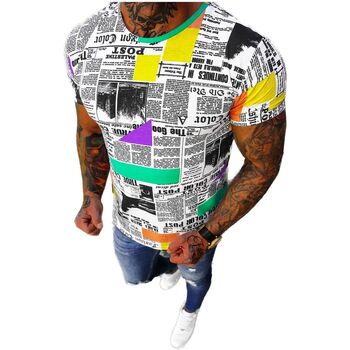Textil Muži Trička s krátkým rukávem Ozonee Pánské tričko Habits barevná Bílá